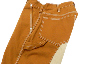 Kojima Genes Two Tone Panel Pants Men's Duck Carpenter Pants with Contrast Inside Leg Panel rnb1081f RNB-1081F Brown/Beige