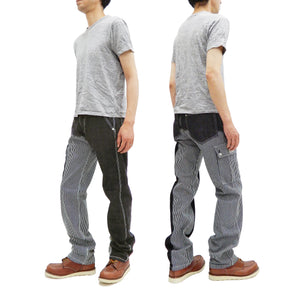 Kojima Genes Two Tone Panel Pants Men's Denim x Hickory Asymmetrical Contrast Panel Work Pants rnb1117 RNB-1117