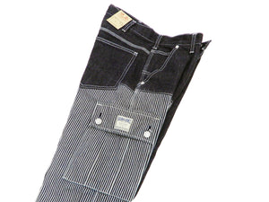 Kojima Genes Two Tone Panel Pants Men's Denim x Hickory Asymmetrical Contrast Panel Work Pants rnb1117 RNB-1117