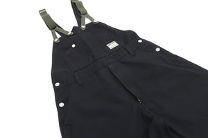 Kojima Genes Overalls Men's Casual Duck Bib Overall with Suspender Straps Low-Back RNB-1335F rnb1335f Black Duck Canvas