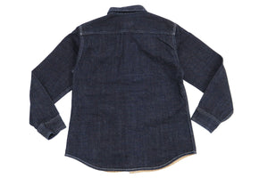 Kojima Genes Mixed Panel Shirt Men's Denim x Herringbone Long Sleeve Two Tone Button Up Shirt rnb282S RNB-282S Beige