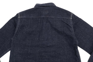 Kojima Genes Mixed Panel Shirt Men's Denim x Herringbone Long Sleeve Two Tone Button Up Shirt rnb282S RNB-282S Beige