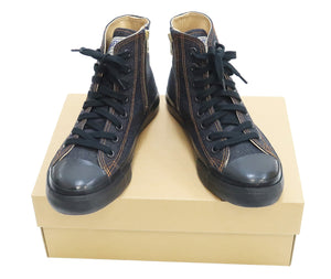 Kojima Genes High Top Denim Sneakers Men's Side Zip Jean Shoes RNB-8003 rnb8003 Deep Blue Indigo