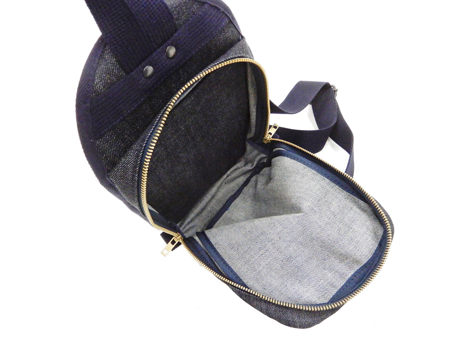 Kojima Genes Sling Bag Men's Casual Small Crossbody Backpack rnb953 RNB-953 Indigo-Denim