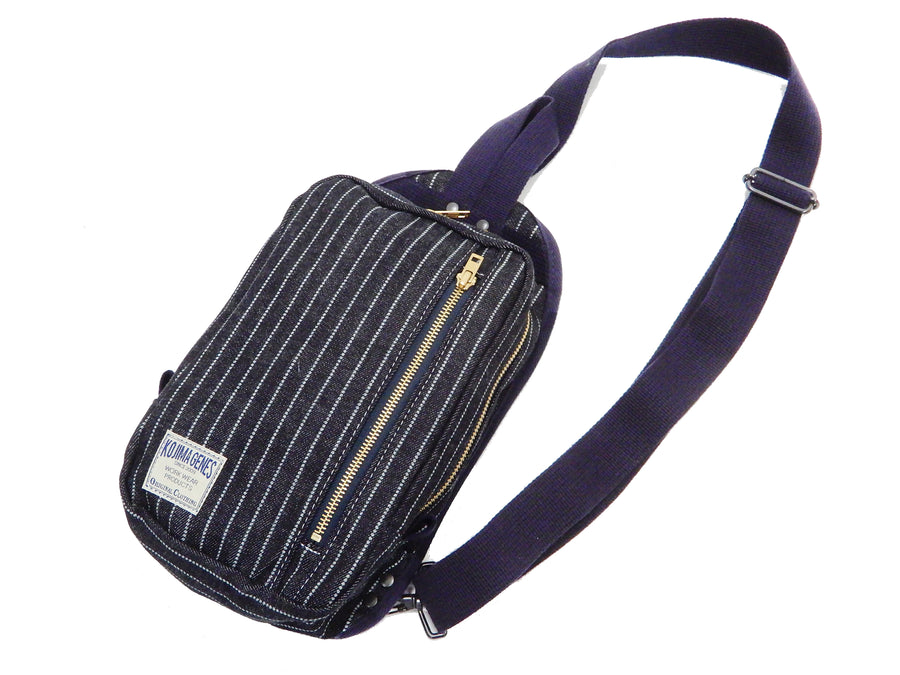 Kojima Genes Sling Bag Men's Casual Small Crossbody Backpack rnb953 RNB-953 Wabash-Stripe