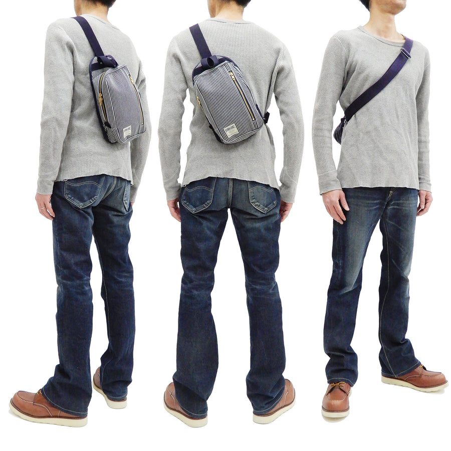 Kojima Genes Sling Bag Men's Casual Small Crossbody Backpack rnb953 RNB-953 Hickory-Stripe