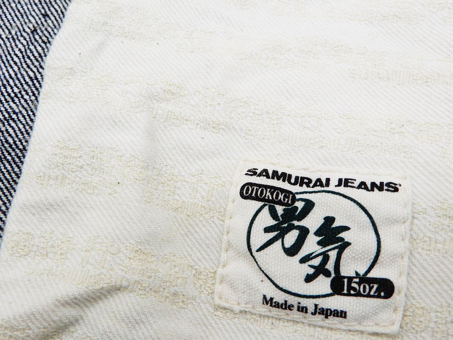 Samurai Jeans S0510XXII Men's Regular Straight Fit One-Washed 15 Oz. Indigo Japanese Denim Pants One Wash