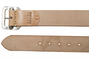 Sugar Cane Belt Men's Ccasual 40mm Wide/4mm Thick Cowhide Leather Belt with Single Prong Square-Shaped Buckle SC02320 133 Beige