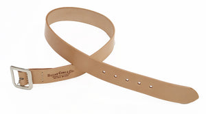 Sugar Cane Belt Men's Ccasual 40mm Wide/4mm Thick Cowhide Leather Belt with Single Prong Square-Shaped Buckle SC02320 133 Beige
