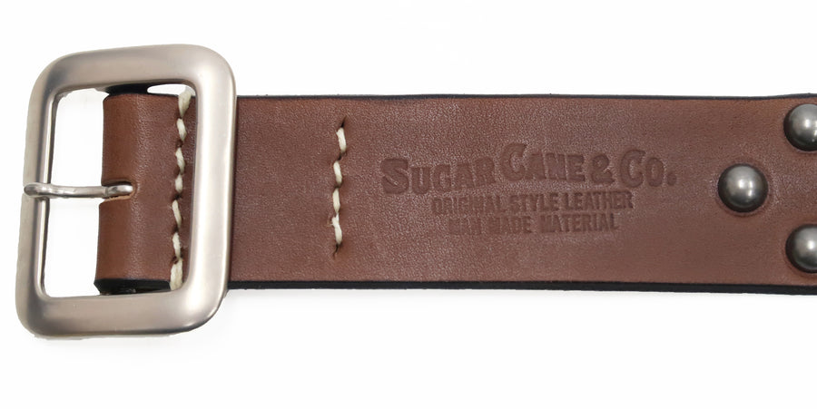 Sugar Cane Studded Leather Belt SC02321 Men's Ccasual from Japan Brown