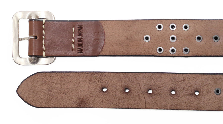 Sugar Cane Studded Leather Belt SC02321 Men's Ccasual from Japan Brown