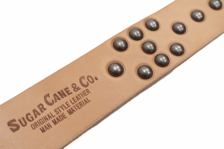 Sugar Cane Studded Leather Belt SC02321 Men's Ccasual from Japan Beige
