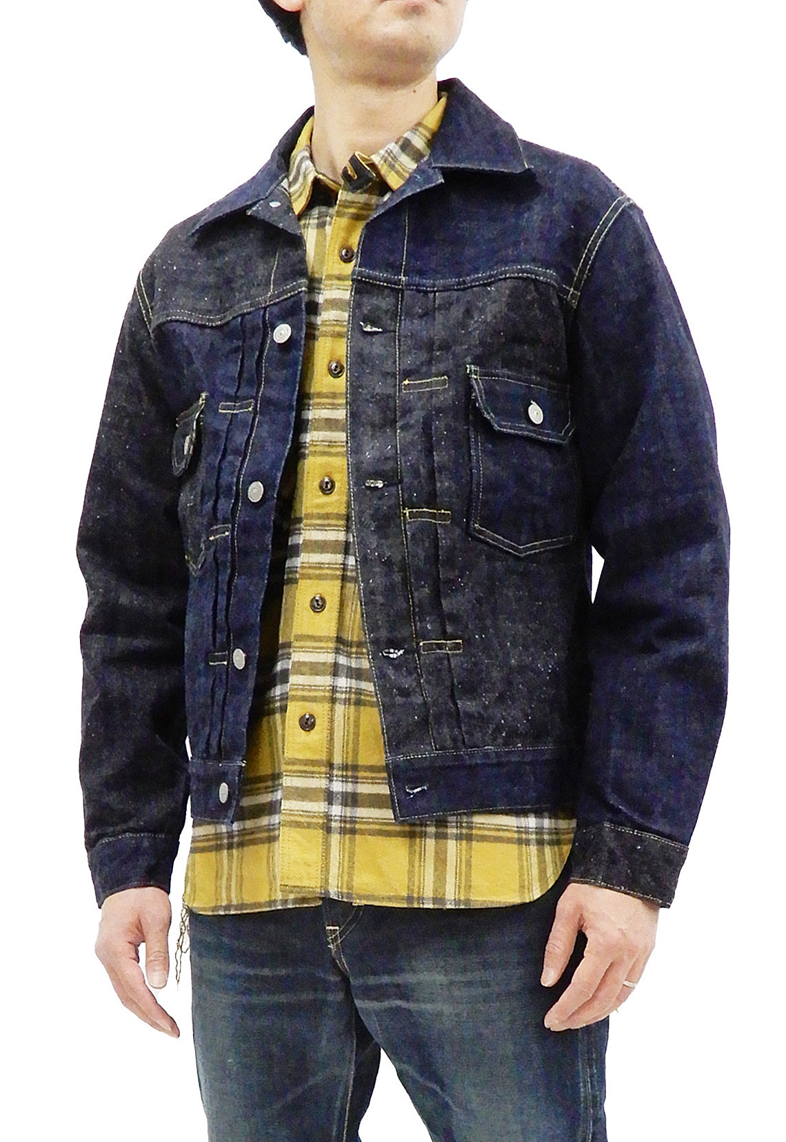 Sugar Cane Jacket Men's Mixed Denim Panel Colour Block Jean Jacket 