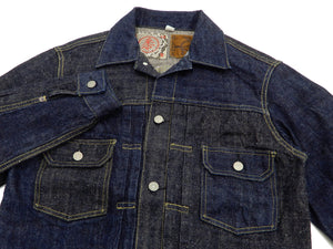 Sugar Cane Jacket Men's Mixed Denim Panel Colour Block Jean Jacket SC10701 One-Wash
