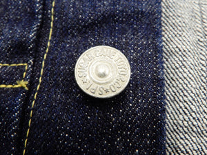 Sugar Cane Jacket Men's Mixed Denim Panel Colour Block Jean Jacket SC10701 One-Wash