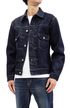 Sugar Cane Denim Trucker Jacket Men's Type 2 1953 Style Jean Jacket SC11953A 421 One Wash Deep blue indigo