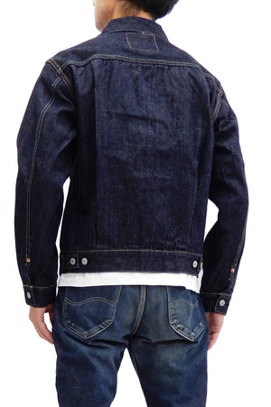 Sugar Cane Denim Trucker Jacket Men's Type 2 1953 Style Jean Jacket SC11953A 421 One Wash Deep blue indigo