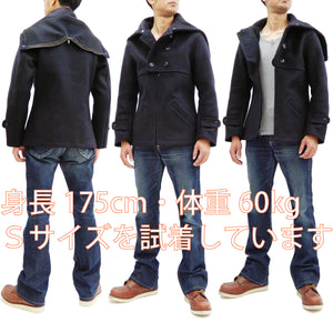 Mister Freedom Sugar Cane Hudson Jacket Men's MFSC Wool Melton Jacket SC14240 Navy-Blue
