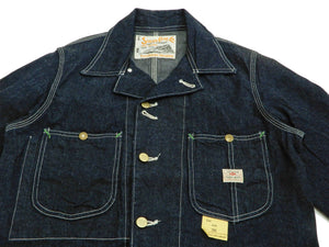 Sugar Cane Men's Denim Chore Coat Unlined Engineer Railroad Work Jacket SC14371