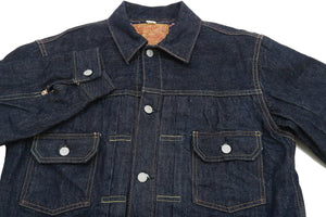 Sugar Cane Blanket Lined Denim Jacket Men's Reissue 1953 Type 2 Trucker Jean Jacket SC15210 421 One Wash Deep Indigo