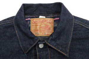 Sugar Cane Blanket Lined Denim Jacket Men's Reissue 1953 Type 2 Trucker Jean Jacket SC15210 421 One Wash Deep Indigo