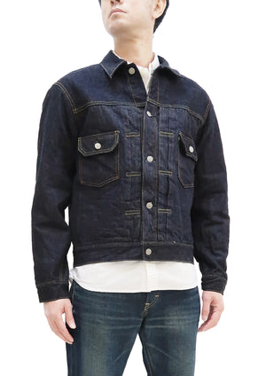 Sugar Cane Blanket Lined Denim Jacket Men's Reissue 1953 Type 2 Trucker Jean Jacket SC15210 421 One Wash Deep Indigo