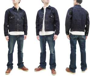 Sugar Cane Blanket Lined Denim Jacket Men's Reissue 1953 Type 2 Trucker Jean Jacket SC15210 421 One Wash Deep Indigo