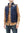 Sugar Cane Down Vest with Leather Yoke Panel Men's Winter Outerwear Vest SC15222 128 Navy-Blue/Brown