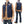 Sugar Cane Down Vest with Leather Yoke Panel Men's Winter Outerwear Vest SC15222 128 Navy-Blue/Brown