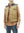 Sugar Cane Down Vest with Leather Yoke Panel Men's Winter Outerwear Vest SC15222 133 Beige/Brown