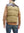 Sugar Cane Down Vest with Leather Yoke Panel Men's Winter Outerwear Vest SC15222 133 Beige/Brown