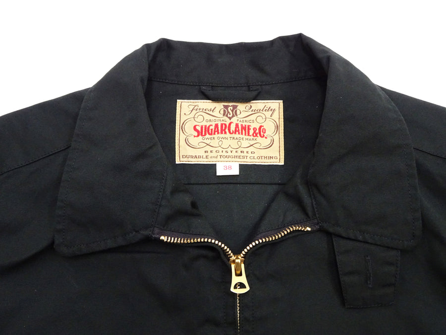 Sugar Cane Jacket Men's Casual 1950s Style Lightweight Unlined Cotton Jacket SC15293 119 Black