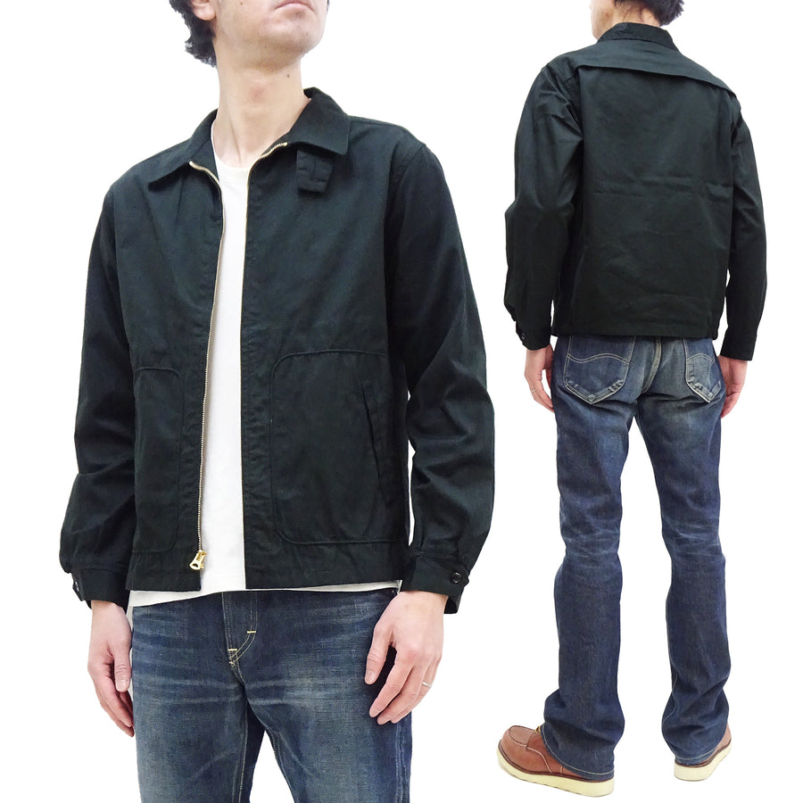 Sugar Cane Jacket Men's Casual 1950s Style Lightweight Unlined Cotton Jacket SC15293 119 Black