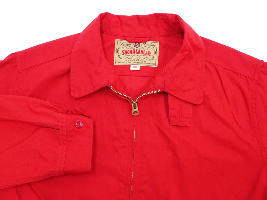 Sugar Cane Jacket Men's Casual 1950s Style Lightweight Unlined Cotton Jacket SC15293 165 Red