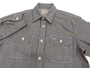 Sugar Cane Hickory Stripe Work Shirt Men's Casual Long Sleeve Button Up Shirt SC27853 Black