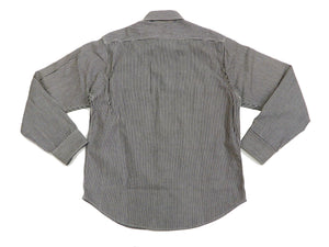 Sugar Cane Hickory Stripe Work Shirt Men's Casual Long Sleeve Button Up Shirt SC27853 Black