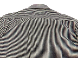 Sugar Cane Hickory Stripe Work Shirt Men's Casual Long Sleeve Button Up Shirt SC27853 Black