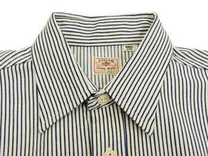 Sugar Cane Hickory Stripe Work Shirt Men's Casual Long Sleeve Button Up Shirt SC27853 Off-White