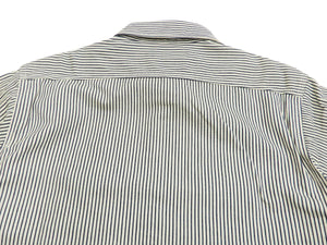 Sugar Cane Hickory Stripe Work Shirt Men's Casual Long Sleeve Button Up Shirt SC27853 Off-White