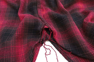 Sugar Cane Ombre Plaid Flannel Shirt Men's Long Sleeve Button Up Work Shirt SC28954 165 Red