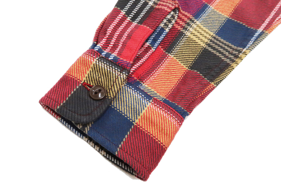 Sugar Cane Plaid Flannel Shirt Men's Long Sleeve Button Up Work Shirt SC28955 165 Red