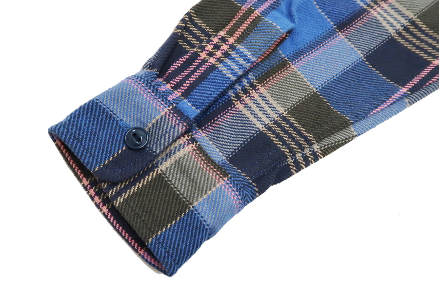 Sugar Cane Twill Check Flannel Shirt - Lot. 28746 Dark Blue/Red Plaid