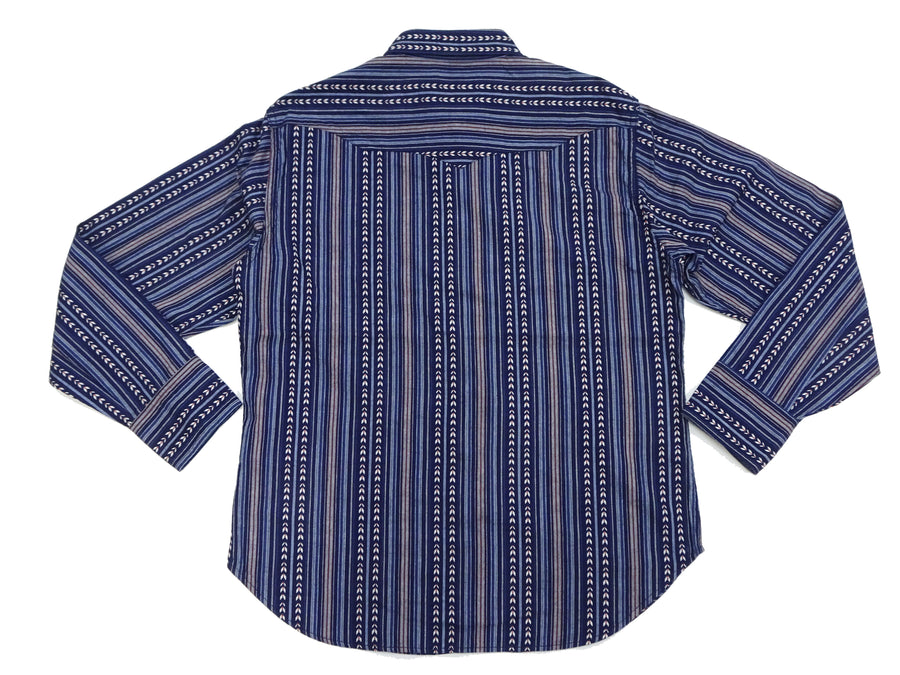Sugar Cane Western Shirt Men's Long Sleeve Vertical Multi Striped Serape Shirt SC28998 128/Navy