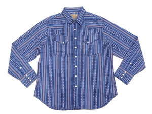 Sugar Cane Western Shirt Men's Long Sleeve Vertical Multi Striped Serape Shirt SC28998 125/Blue