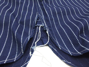 Sugar Cane Men's Short Sleeve Indigo Wabash Stripe Work Shirt, 8.5 oz Cotton Twill, One-Wash, Made in Japan (Fiction Romance SC36267 421A)