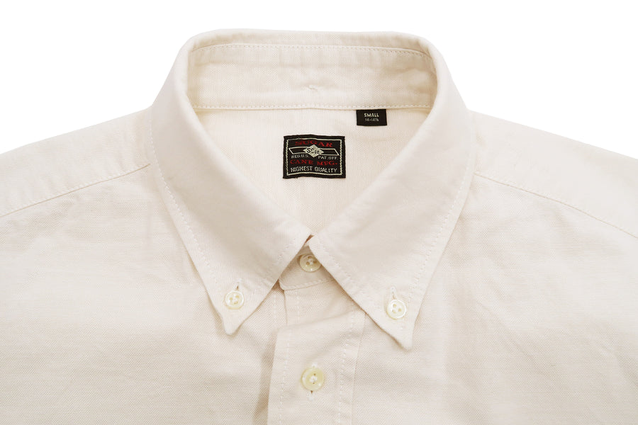 Sugar Cane Plain Oxford Shirt Men's Button-Down Collar Short Sleeve Casual Shirt SC38902 401Off-White