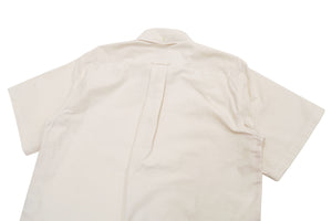 Sugar Cane Plain Oxford Shirt Men's Button-Down Collar Short Sleeve Casual Shirt SC38902 401Off-White