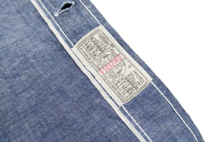 Sugar Cane Plain Chambray Shirt Men's Relaxed Fit Button-Down Collar Short Sleeve Casual Shirt SC38903 421 Blue One-Wash