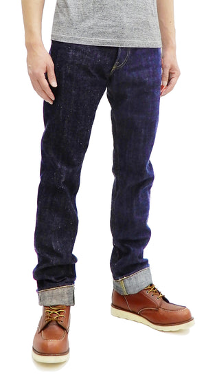 Sugar Cane Two Tone Jeans Men's Slim Tapered Fit One-Washed 14 Oz. Mix Paneled Denim Jean Pants SC41701 SC41701A