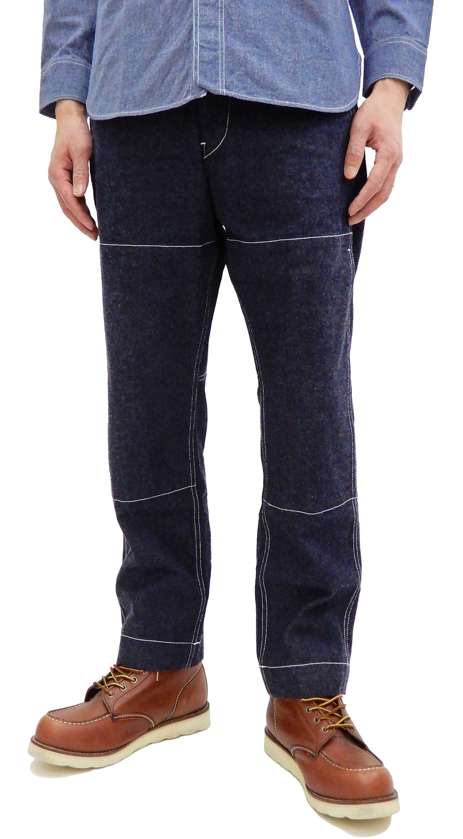 Sugar Cane Jeans with Double Knees & Seat Men's One-Washed 11 Oz. Denim SC41926A